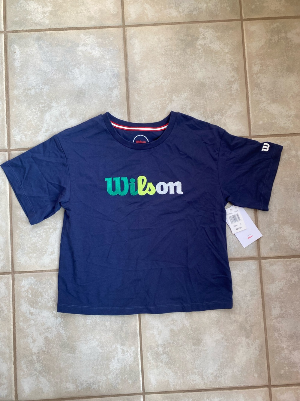 Wilson Navy Short-Sleeve Tee with Multicolor Logo